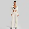 Conjunto de yoga transfronterizo con colores contrastantes, sujetador deportivo de espalda hermosa, conjunto deportivo de exterior estilo ballet ajustado que moldea la cintura para mujeres