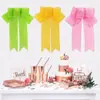 Amazon Color Sólido Lino Sintético Lazo Hecho a Mano Tema Macarrón Decoración Fiesta de Cumpleaños Accesorios de Lazo Adornos Colgantes