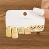 Conjunto de Pendientes Exagerados de Moda Creativa Transfronteriza Europea y Americana Set de 3 Piezas de Pendientes con Forma de C Torcidos Colgantes Círculo de Corazón