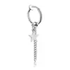 Aretes de Cadena con Borla Pentagrama Borsalina Aretes de Acero de Titanio Aretes de Moda para Hombre Aretes sin Aretes
