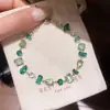 Pulsera ovalada irregular de circón, pulsera de verano pequeña y fresca para vacaciones en la playa, nicho, sensación de alta gama, joyería de mano exquisita