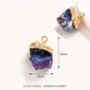 Pingente Pendente de Grânulos Gradiente Cristal de Resina Colorido Tridimensional Imitação de Textura Natural Enfeite de Pendurar Brincos Acessórios DIY