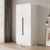 Armario para uso doméstico en el dormitorio, gabinete de almacenamiento de doble puerta, diseño moderno simple, adecuado para apartamentos pequeños y propiedades de alquiler, gabinete de almacenamiento ensamblado de lujo ligero