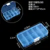 Caja de almacenamiento de plástico transparente desmontable de 10 compartimentos fijos para cuentas diy, rejilla para joyería de cuentas, caja de embalaje creativa cultural para equipo de pesca