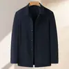 Chaqueta ejecutiva de alta gama, nuevo estilo primavera y otoño, cuello de solapa, corte holgado para hombres de mediana edad y mayores, ropa casual de calidad para papás