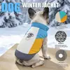 Abrigo de invierno impermeable para mascotas de dos tonos con cuello alto, chaleco cortavientos y cálido, adecuado para uso en exteriores, se puede sujetar a una correa, chaqueta de algodón casual para perros