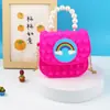 Bolso Bandolera Vanguardia para Hombro Niños Bandolera Bolso de Mano Perla Burbuja Bolso Bandolera de Silicona para Hombro Bolso Gelatina
