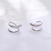 Brincos Espirais Cravejados com Diamantes para Mulheres, Prata de Lei 925 Coreana, Design Versátil com Detalhes em Diamante, E0284