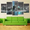Pintura en spray de ciudad de vista nocturna de cinco eslabones, minimalista moderno, pintura al óleo decorativa para pared de fondo de sofá creativa, suministro transfronterizo