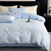 Conjunto de Roupa de Cama de Alta Qualidade Jacquard Cetim de Seda 100S Algodão de Fibra Longa Conjunto de Quatro Peças Luxo Leve Simples Capa de Edredom Puro Algodão Todo Algodão Universal para Quatro Estações