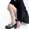 Primavera y Verano Dulce Encaje de Hongo Blanco Plateado Calcetines de Malla Transparentes Ultradelgados Calcetines de Rizo Femeninos de Media Caña