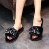 Novedad 2025 Zapatillas Peludas Hechas a Mano con Lazo Grande para Mujer, Moda de Exterior para el Hogar de Felpa en Amazon