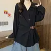 Elegante Camisa de Cuello Polo con Hombros Rectos para Mujer, Nuevo Estilo Primavera 2026, Elegante Top Ceñido a la Cintura para Mujeres de Tallas Grandes que Oculta el Vientre, Diseño Único