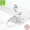 Anel de Prata Esterlina S925 Quente da Amazon para Mulheres com Abertura Moda Banhado a Platina Estilo Europeu e Americano Anel de Prata Personalizado SCR592