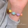 Pulseira de coração com contas coloridas de dopamina para mulheres, pulseira versátil doce de nicho estilo ins, mesmo estilo das usadas por garotas populares