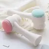 Escova manual de limpeza facial com cerdas macias, escova facial de silicone dupla face para limpeza profunda dos poros e controle de oleosidade, ferramenta de limpeza facial para uso doméstico