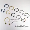 20g 0.8 Barra Fina Aço Inoxidável Joia para Piercing Haste C Bola Anel Ferradura Anel de Nariz Anel Universal CBR Unha de Sobrancelha Unha de Lábio
