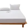 Sábana bajera impermeable de una sola capa de color sólido ajustada, sábana bajera de algodón lavable anti-manchas de una sola pieza, fabricante de sábana bajera ajustada de cobertura total amigable con la piel