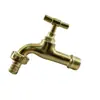 Grifo de Aleación de Zinc con Caño Chapado en Cobre, Grifo de Agua para Jardín de 1/2 Pulgada y 3/4 de Pulgada con Núcleo de Válvula de Acero Inoxidable