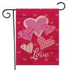 Bandera de Jardín con Patrón de Amor para el Día de San Valentín Cortina Decorativa Colgante con Impresión Creativa a Doble Cara Moda Europea y Americana Colgante para Arreglo de Jardín