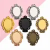 Acessórios de Joia de Liga DIY Pedra do Tempo Base Oval Pulseira Chaveiro Pingente Decorativo C114
