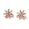 Brincos de Tarraxa Flor de Ouro de Luxo Leve e de Alta Qualidade, Brincos de Marca Grande Europeus e Americanos Transfronteiriços, Marca de Designer Mesurely