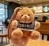 Llavero de Suéter Oso Colgante para Bolso Juguete de Felpa Creativo Muñeco de Oso Lindo Regalo para Pareja Mejor Amigo Adorno