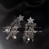 Colección~Pendientes de Borla de Cristal Lágrimas de Belleza Súper Brillantes de Estilo Coreano, Estilo Vacacional Creativo y Elegante en la Costa, Tendencia de Lujo Ligero