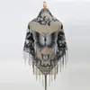 Cruzamento de Fronteira Nova Renda Estampa de Borboleta Estilo Japonês e Coreano Fita Triangular Moda Estilo Franja Oca Feminino Xale Versátil