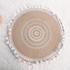 Fábrica en stock estilo ins posavasos tejido nórdico mantel individual algodón lino mesa de comedor tapete aislante hogar yute tapete decorativo