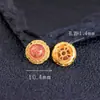 Ágata Rojo del Sur Hielo-Rojo Natural Accesorios para Pulseras Collares DIY Cuentas Espaciadoras S92 Plata Pura Chapada en Oro Cara de Anillo de Ágata Rojo Sol Dorado