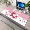 Alfombrilla de ratón con diseño de oso de fresa, súper grande, rosa, bonita, de alta gama, para chica, con dibujos animados, para teclado de ordenador, para oficina y escritorio de casa.