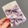 Grampo de cabelo infantil estilo coreano com laço, presilha lateral fofa para menina, acessórios de cabelo, par de presilhas, adorno de cabeça para menina pequena, grampo de bebê