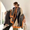 Bufanda Nueva de Invierno Cálida Imitación Cachemira Bufanda de Largo Medio para Aire Acondicionado para Mujer Bufanda Retro con Borlas de Caballo