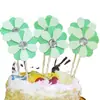 Pastel cumpleaños flor pequeña decoración de tres capas tarjeta insertable tridimensional escena fiesta de un año decoración de tres capas vestido