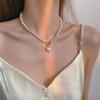 Collar de Perlas de Doble Capa de Moda Europea y Americana para Mujer Estilo Ins Joyería de Clavícula de Mariposa Flor Collar Elegante de Moda al por Mayor