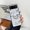 Para Samsung Corea Zflip3/4 pantalla plegable funda de teléfono flip oso de diamantes de imitación anillo de camelia lujo