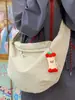 Bolsa Grande de Lona para Dumplings para Mujer, Simple Casual Versátil para Viaje, Bolso Cruzado de Hombro para Estudiantes, Deportes y Trayectos
