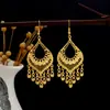 Brincos de Cristal Estilo Étnico Boêmio Brilhantes de Strass Exóticos com Franjas Brincos de Nicho Pendentes Gota d'Água Brincos Retrô