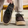 Zapatos de Hombre, Casual Primavera y Otoño Estilo Hong Kong Retro de Caña Baja Zapatillas Deportivas, Nuevos Zapatos Deportivos Trendy con Cordones de Suela Gruesa para Hombre