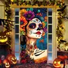 Pegatinas Populares de Halloween para Puertas de Amazon, Monstruos Aterradores de Boca Grande, Fondo de Puerta de Halloween, Pegatinas Reutilizables para Puertas
