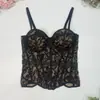 Corsé de encaje bordado transfronterizo europeo y americano, sujetador con ballenas, camisola de punto adelgazante para la cintura, adelgazante, sexy sin espalda