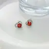 Pendientes Transfronterizos de Plata S925 para Nuevo Producto Estilo Coreano Clásico Pendientes en Forma de Corazón Disponibles en Cinco Colores Pendientes Populares Exquisitos Venta al por Mayor