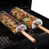 Gaiola para churrasco Amazon Rolling Barbecue Outdoor BBQ Cesta 304 Aço inoxidável Tubo perfurado para churrasco Malha para churrasco