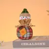 Nuevos Suministros para Decoración Navideña Bolsa de Manzana de Lino Caricatura Hombre Mayor Tridimensional Muñeco de Nieve Bolsa de Regalo para Niños Bolsa de Dulces