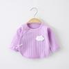 Roupas para bebê recém-nascido classe a algodão puro 0-3 meses roupa de meio costas bebê recém-nascido blusa fina roupa Heshang primavera e outono