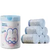 Bolsa de Basura con Cordón Gruesa de Conejo Corazón Azul de Dibujos Animados Doméstica Portátil Grande para Cocina Cierre Automático Almacenamiento de Bolsa de Plástico