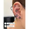 Coleção de Brincos de Aço Titânio Preto para Mulheres com Studs Únicos para Hélice e Concha Auricular