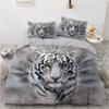 Funda de edredón de tigre linda traje de ropa de cama de animales divertido decoración de habitación juego de tres piezas salida de fábrica