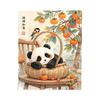 Pintura Digital DIY Panda Serie Animal con Caqui Simbolizando Buena Fortuna, Relleno y Coloración Hechos a Mano Pintura Decorativa para Alivio del Estrés